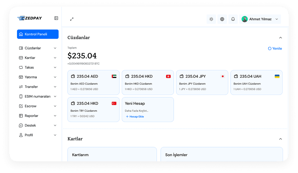 Desktop Dashboard UI demo: fintech